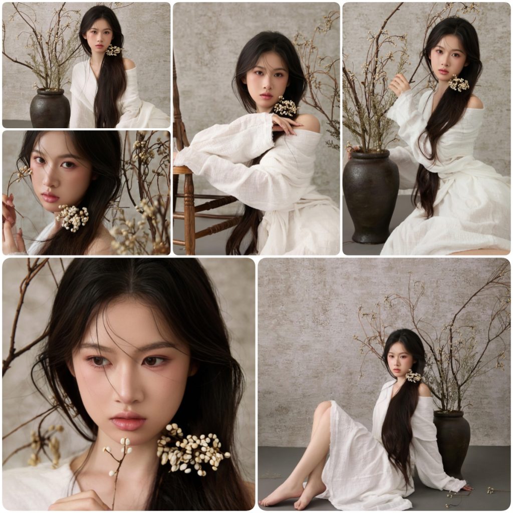 图片[1]-KH1007 白与灰的留白诗：在枯枝与素衣间-窥幻映画