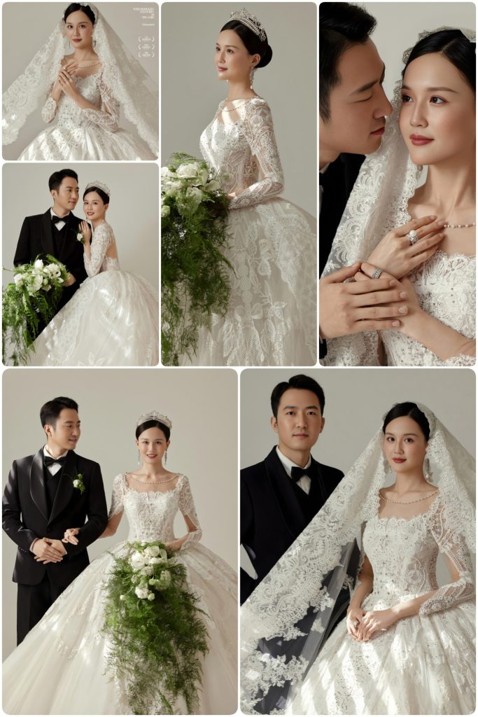 图片[1]-KH1015 欧式典雅婚纱写真：定格皇室光影下的永恒之约-窥幻映画