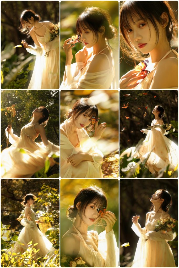 图片[1]-KH1021 光影交错间的森林精灵：森系少女梦幻写真全记录-窥幻映画