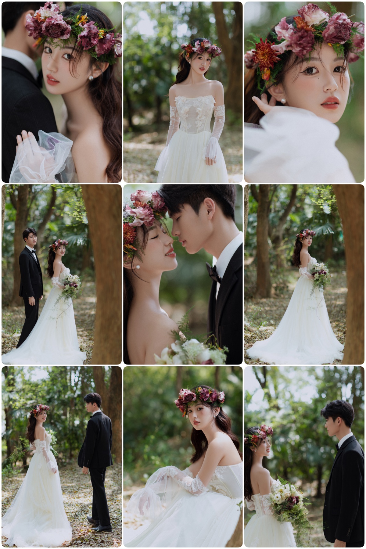 图片[1]-KH1023 森系仙境婚纱照：在绿野流光中定格初恋般的浪漫-窥幻映画