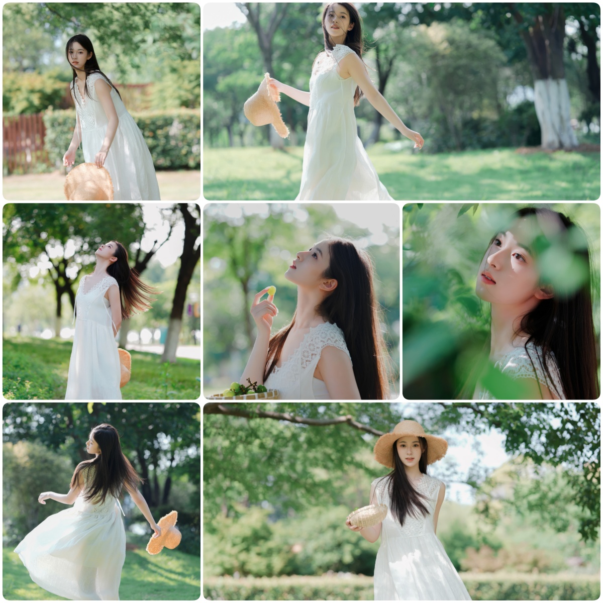 图片[1]-KH1024 绿野白裙的夏日诗篇：森系少女光影写真全记录-窥幻映画