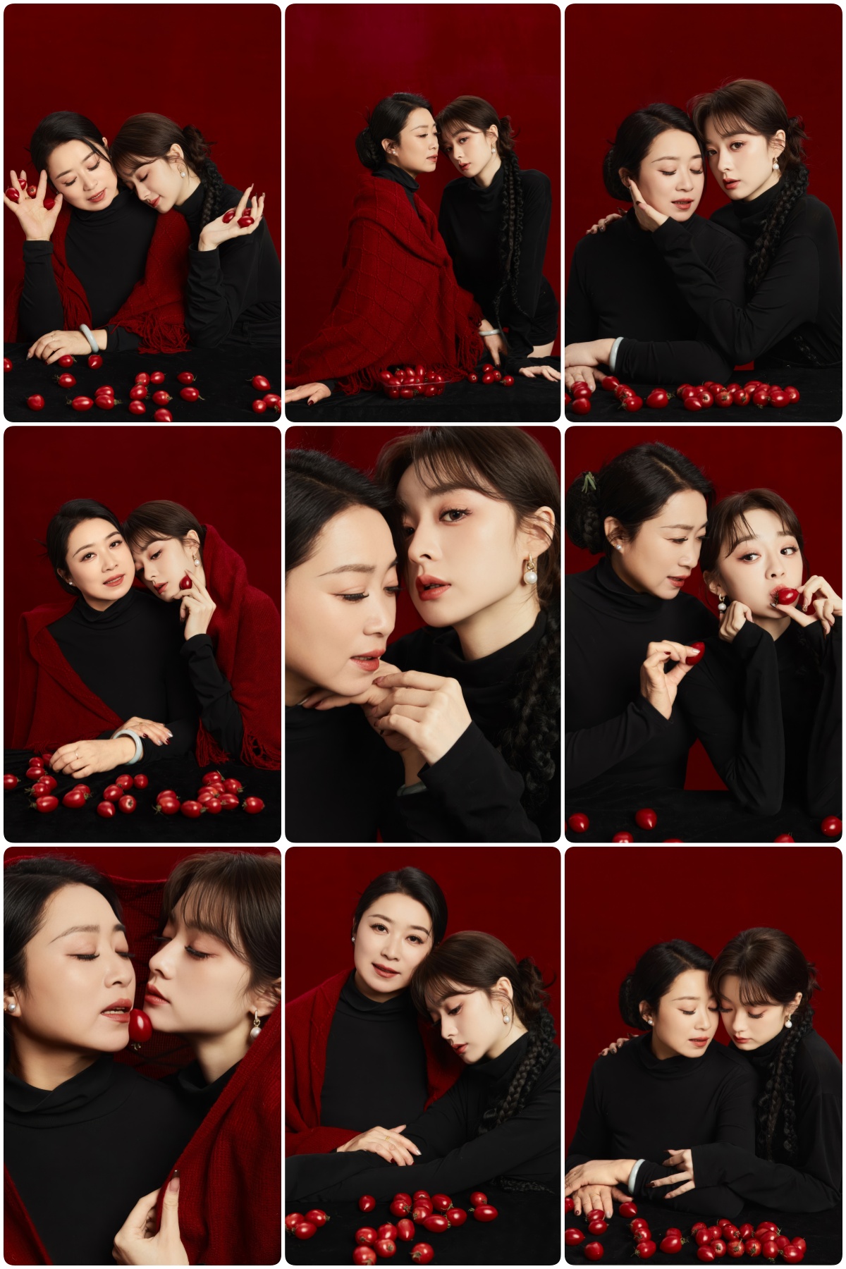 图片[1]-KH1037 红与黑的深情对话：一组母女写真中的岁月温柔-窥幻映画